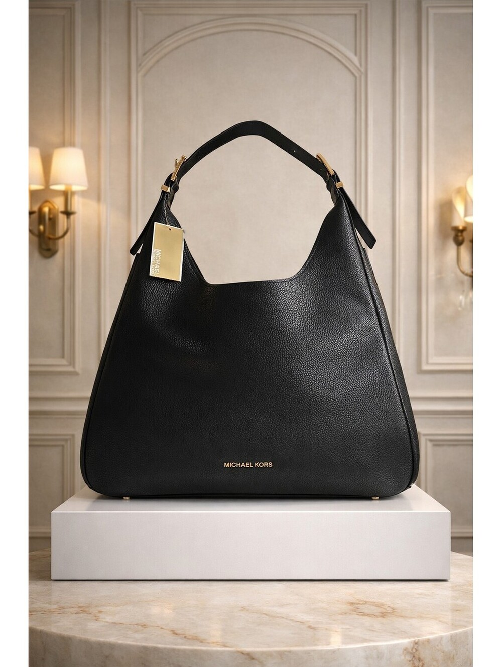 MICHAEL MICHAEL KORS Nolita Large Signature Logo Hobo Shoulder Bag